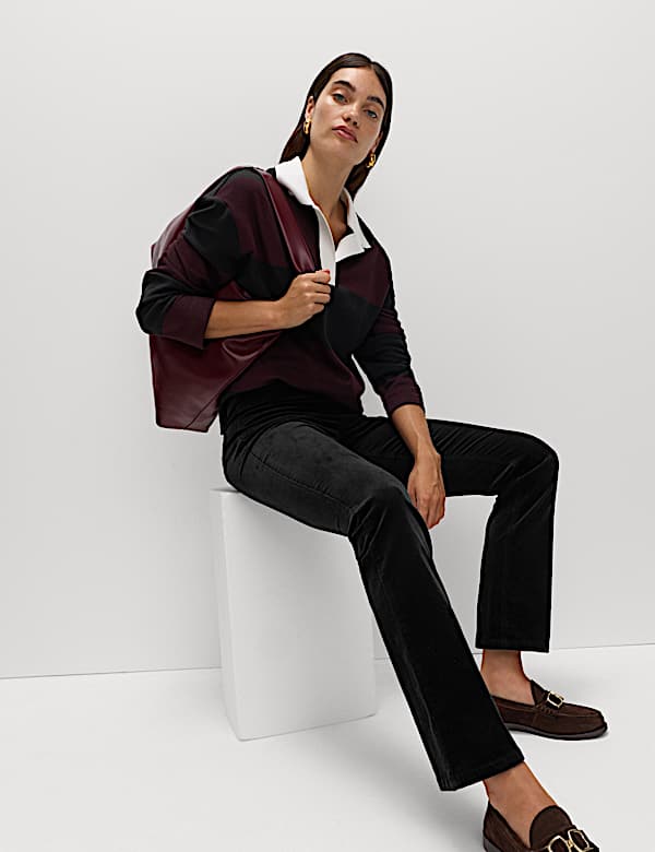 טייץ ג'ינס קורדרוי בגזרה גבוהה ומתרחבת - IL