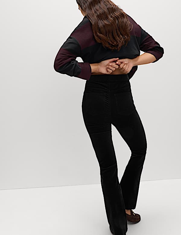 טייץ ג'ינס קורדרוי בגזרה גבוהה ומתרחבת - IL