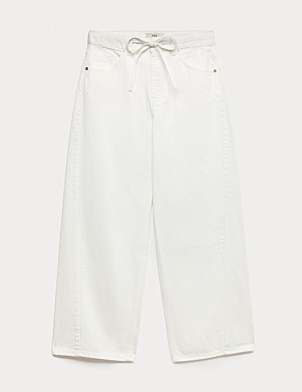 Drawstring Wide Leg Jeans - VN