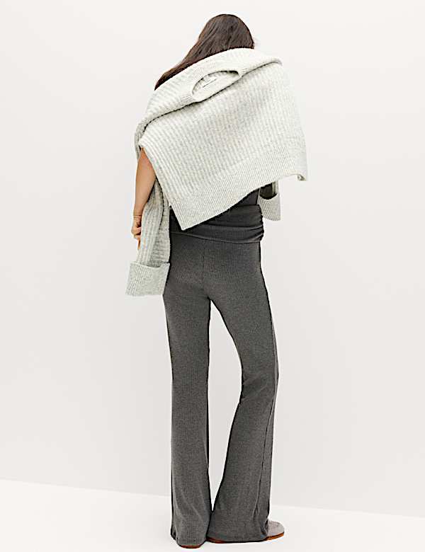 Ribbed Fold Over Kickflare Leggings - UA