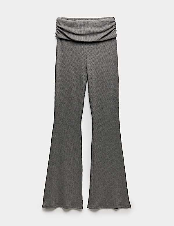 Ribbed Fold Over Kickflare Leggings - UA