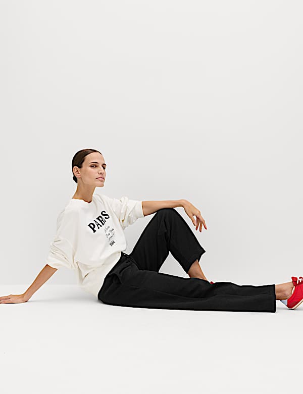 Cotton Rich Brushed Carrot Leg Joggers