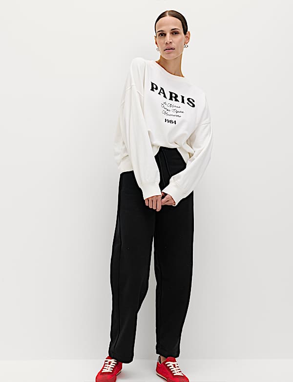 Cotton Rich Brushed Carrot Leg Joggers