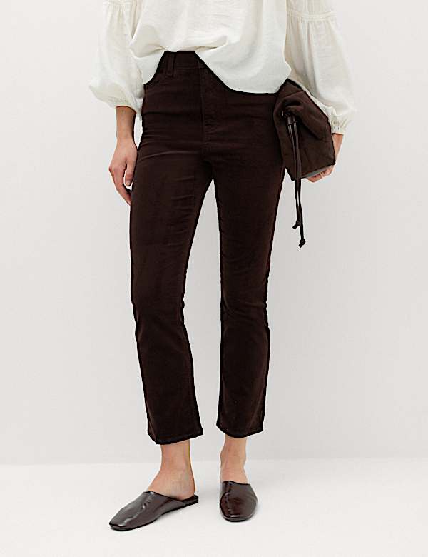 Cord Flare Cropped Trousers - CA