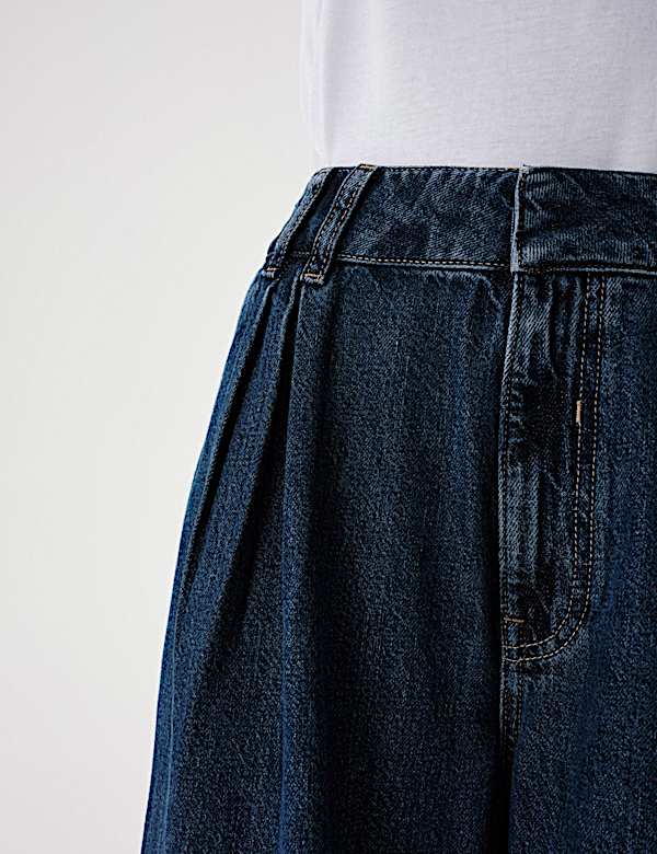Twill Pleated Formal Wide Leg Jean - CA