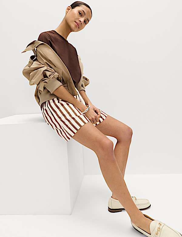 Pure Cotton Poplin High Waisted Shorts