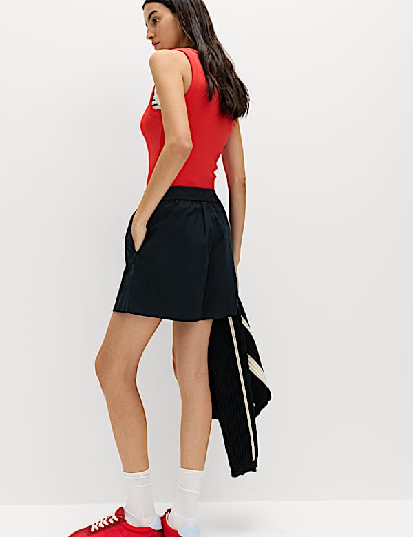 Pure Cotton Poplin High Waisted Shorts