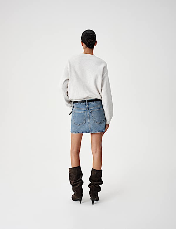 Denim A Line Mini Skirt - CA