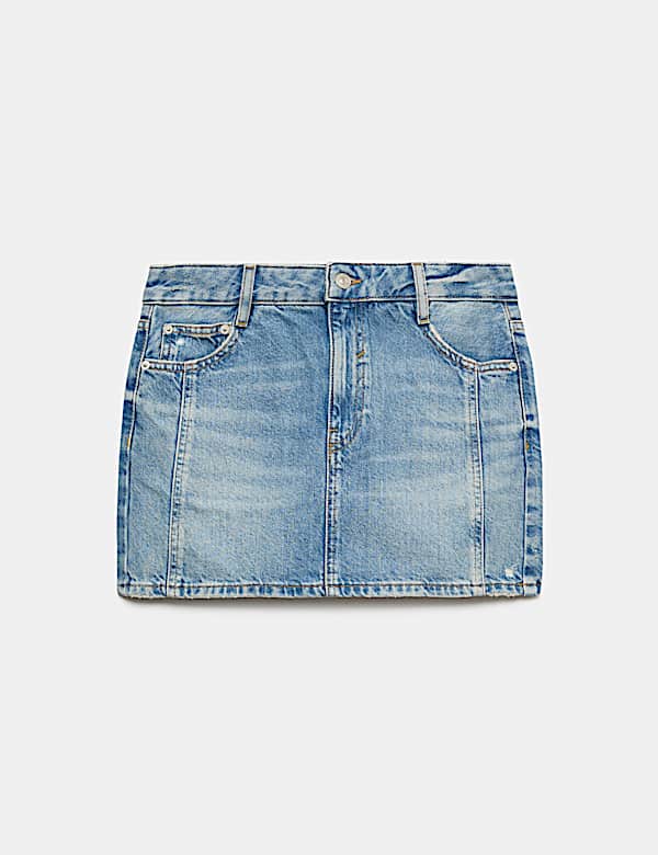 Denim A Line Mini Skirt - CA