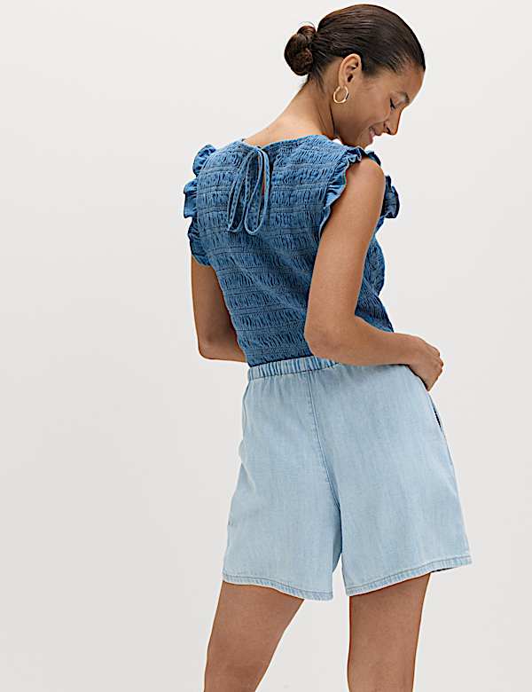 2pk Cotton Rich Pull On Denim Shorts - AL