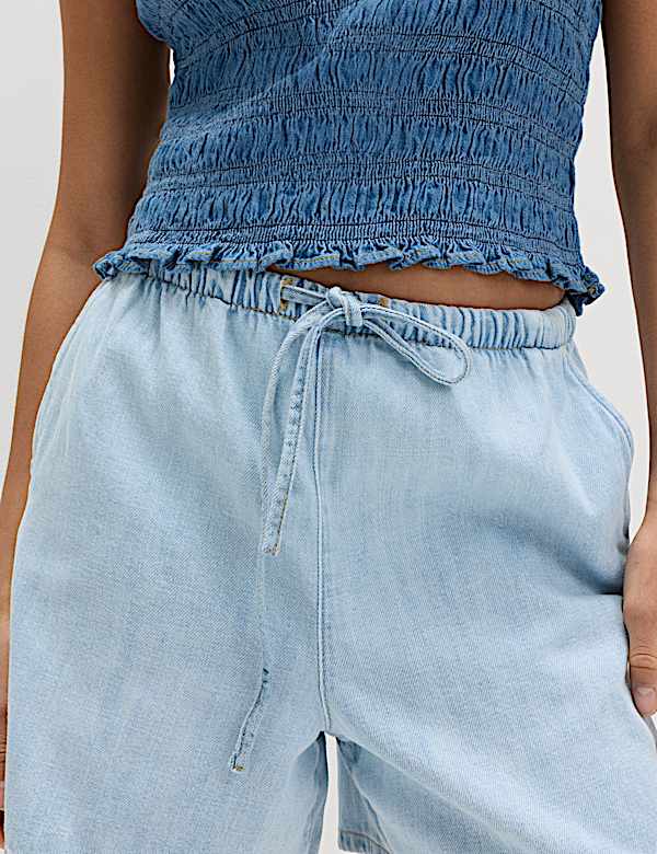 2pk Cotton Rich Pull On Denim Shorts - AL