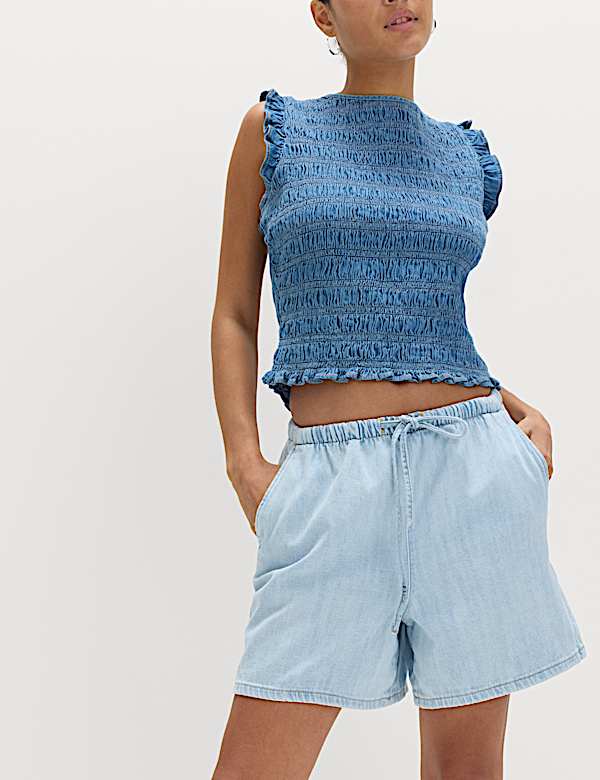 2pk Cotton Rich Pull On Denim Shorts - AL