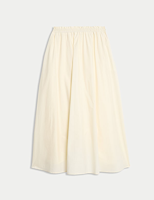 Pure Cotton Poplin A-line Skirt - LV