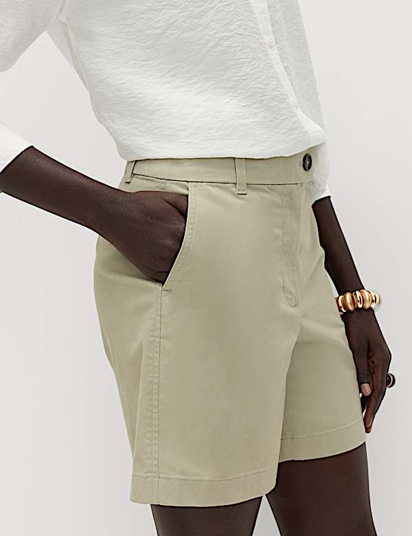 Short chino taille haute en coton - LU