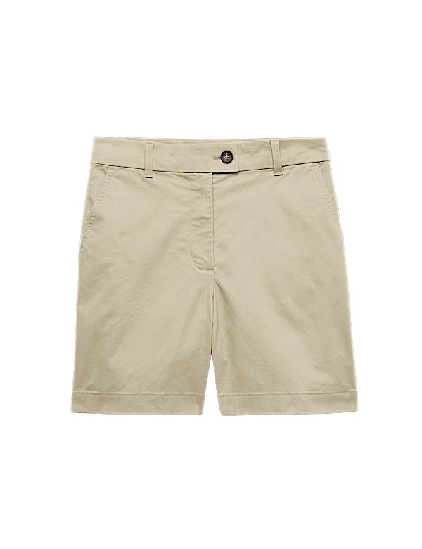 Cotton Rich High Waisted Chino Shorts