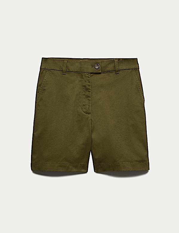 Cotton Rich High Waisted Chino Shorts - AU