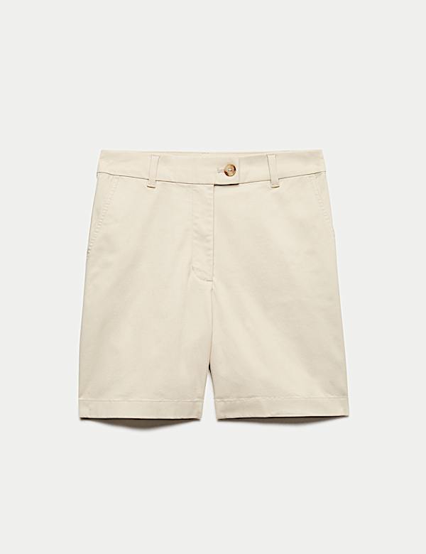 Cotton Rich High Waisted Chino Shorts - NZ