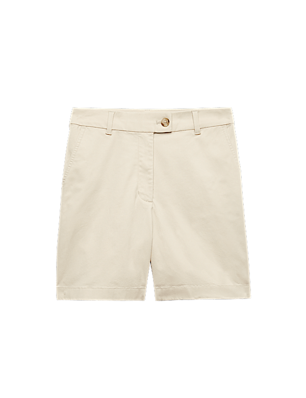 Cotton Rich High Waisted Chino Shorts