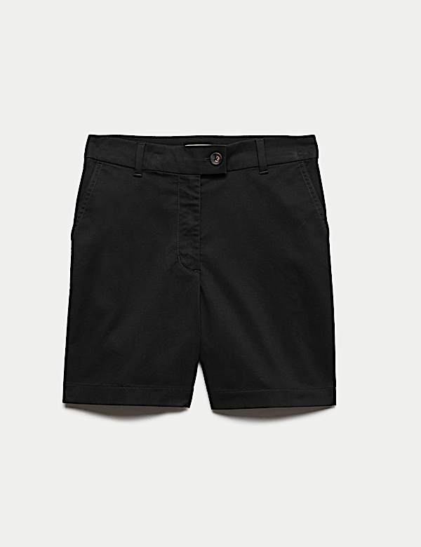 Cotton Rich High Waisted Chino Shorts - CZ