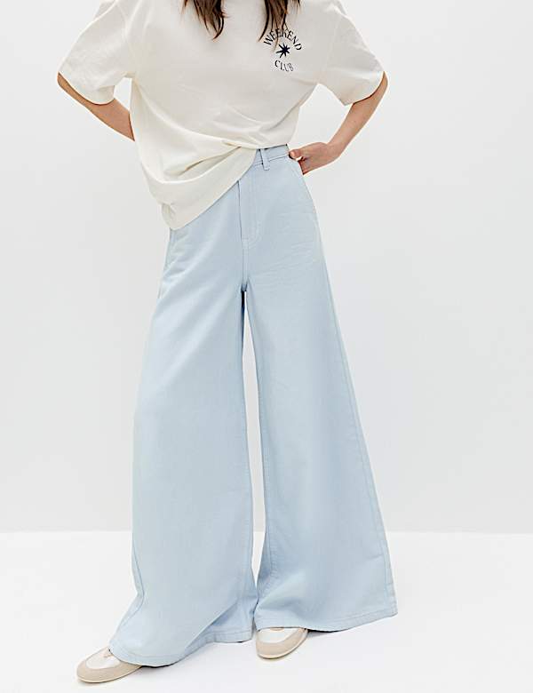 Pure Cotton Palazzo Trousers - GR
