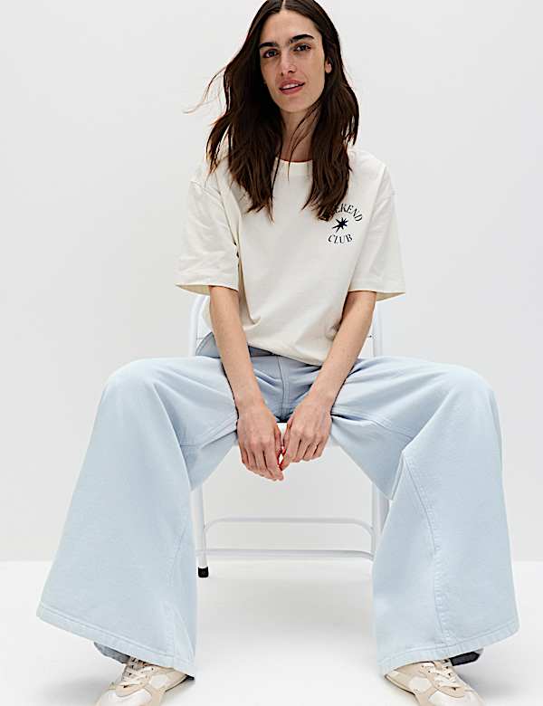 Pure Cotton Palazzo Trousers - GR