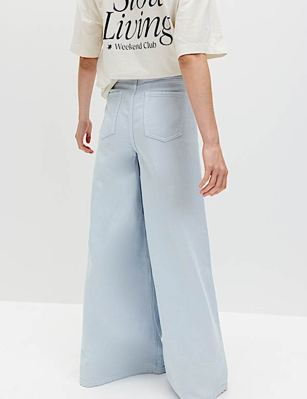 Pure Cotton Palazzo Trousers - GR