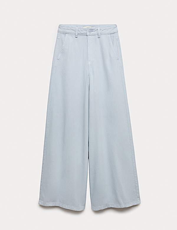 Pure Cotton Palazzo Trousers - GR