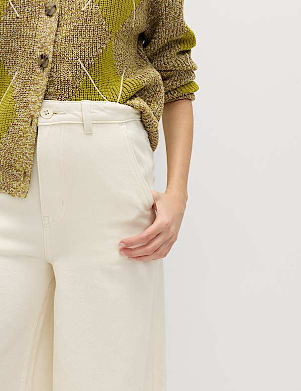 Pure Cotton Palazzo Trousers