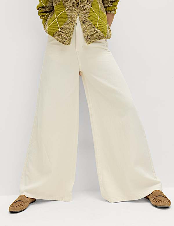 Pure Cotton Palazzo Trousers