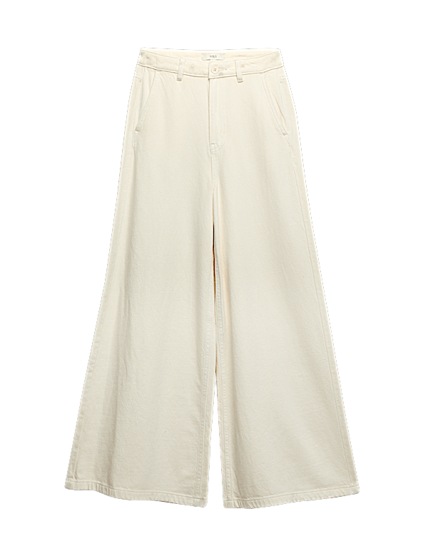 Pure Cotton Palazzo Trousers