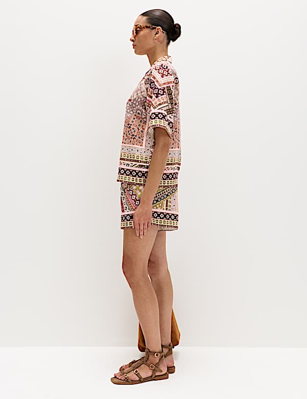 Printed High Waisted Shorts - MX