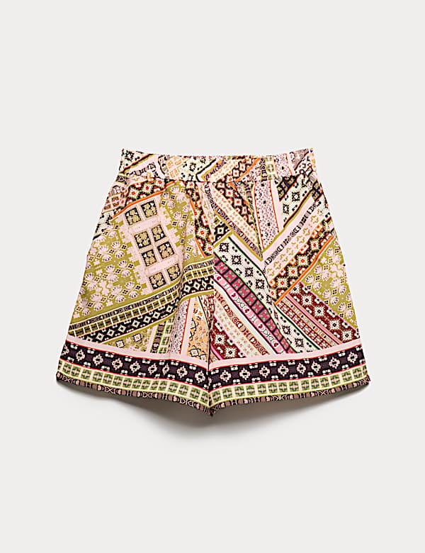 Printed High Waisted Shorts - MX
