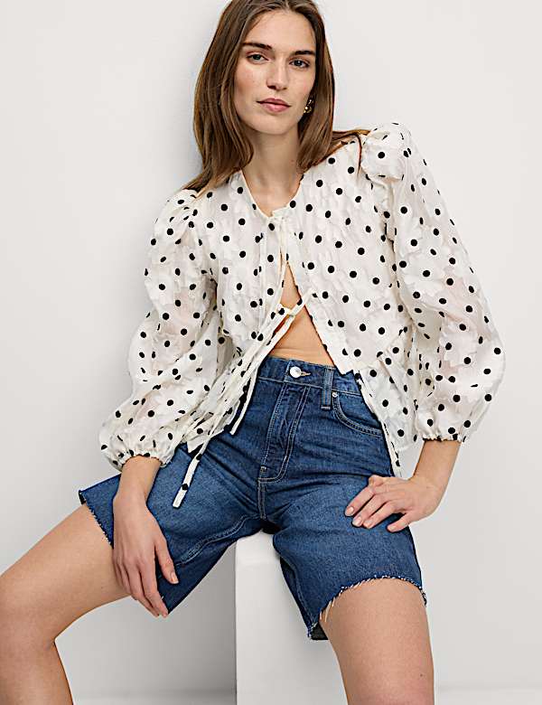 Pure Cotton Denim Bermuda Shorts - US