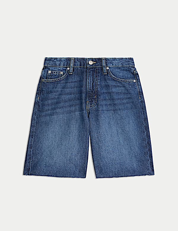 Pure Cotton Denim Bermuda Shorts - US