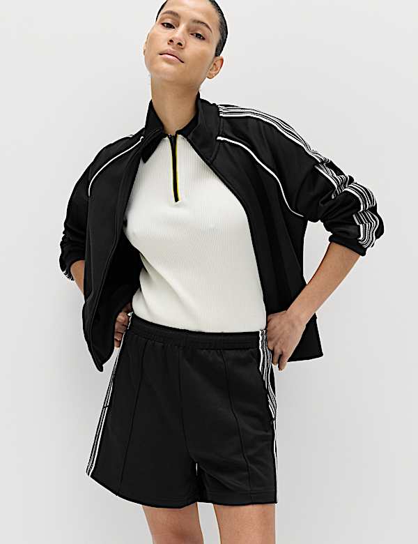 Short en coton &agrave; rayure lat&eacute;rale - LU