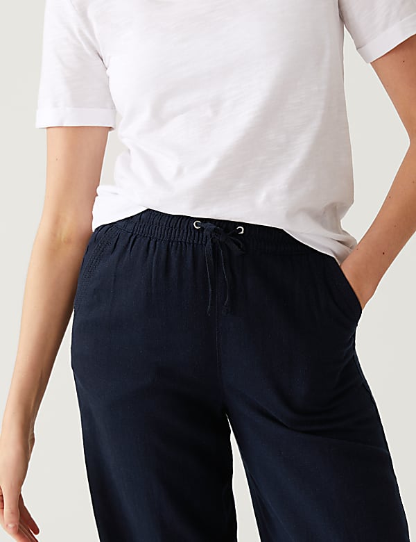 Linen Rich Wide Leg Trousers - CZ