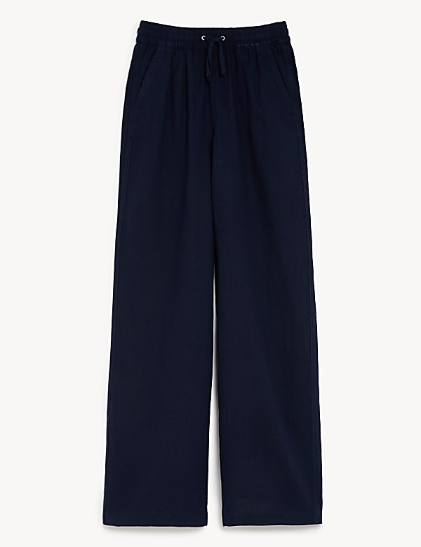 Linen Rich Wide Leg Trousers - CZ
