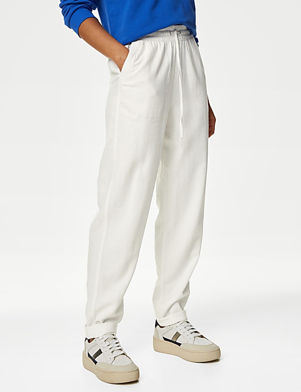 Linen Rich Tapered Trousers