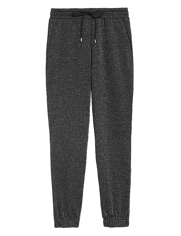 Cotton Rich Metallic Tapered Joggers
