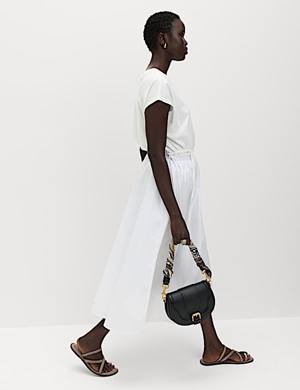 Pure Cotton Poplin Midi Skirt - PT