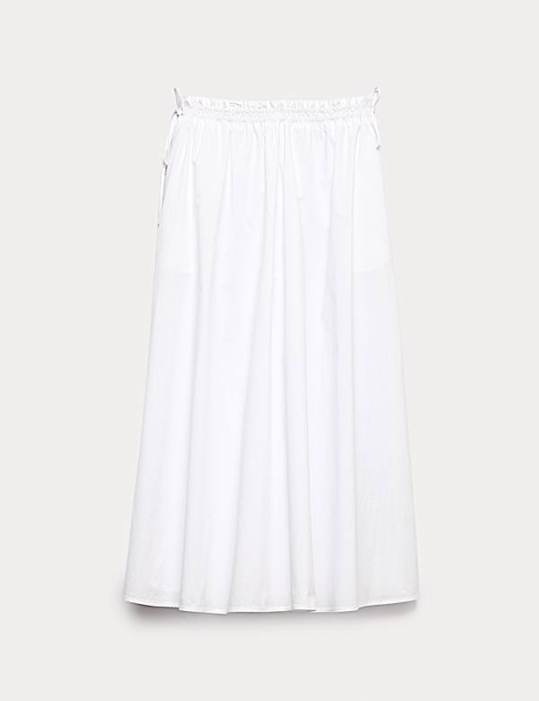 Pure Cotton Poplin Midi Skirt - PT