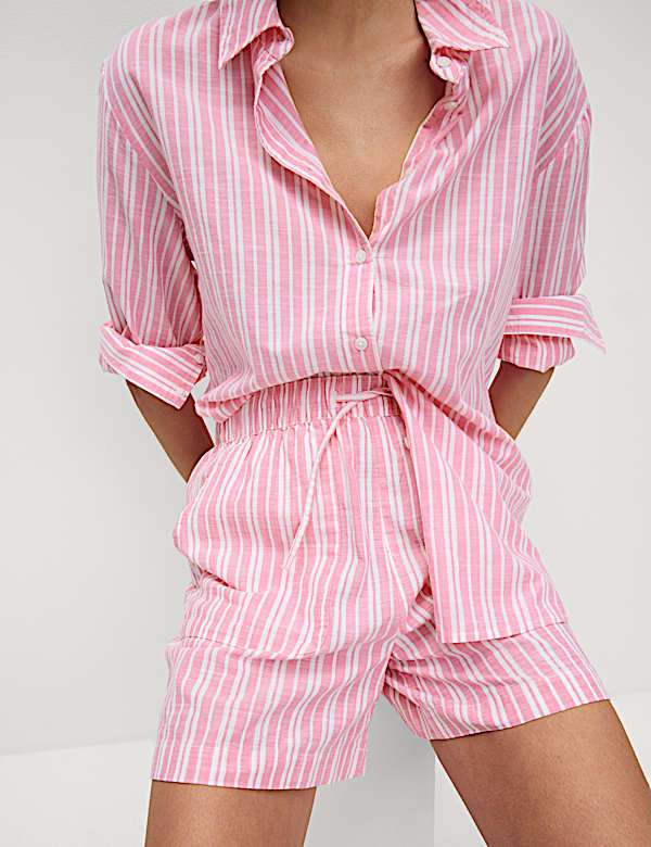 Pure Cotton Printed High Waisted Shorts