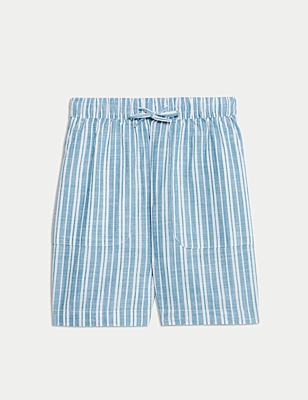 Pure Cotton Printed High Waisted Shorts - US