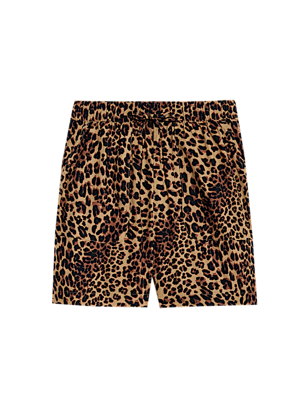 Pure Cotton Printed High Waisted Shorts