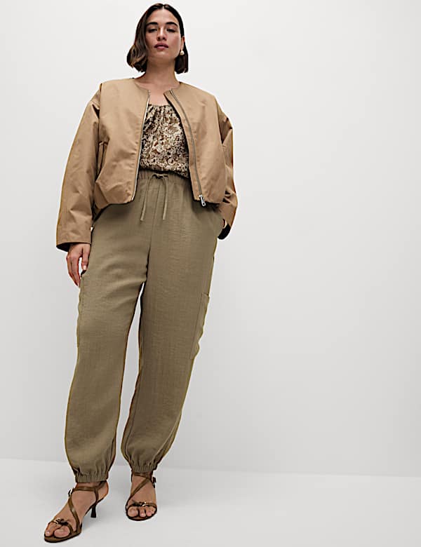 Crinkle Cargo Cuffed Joggers - JP