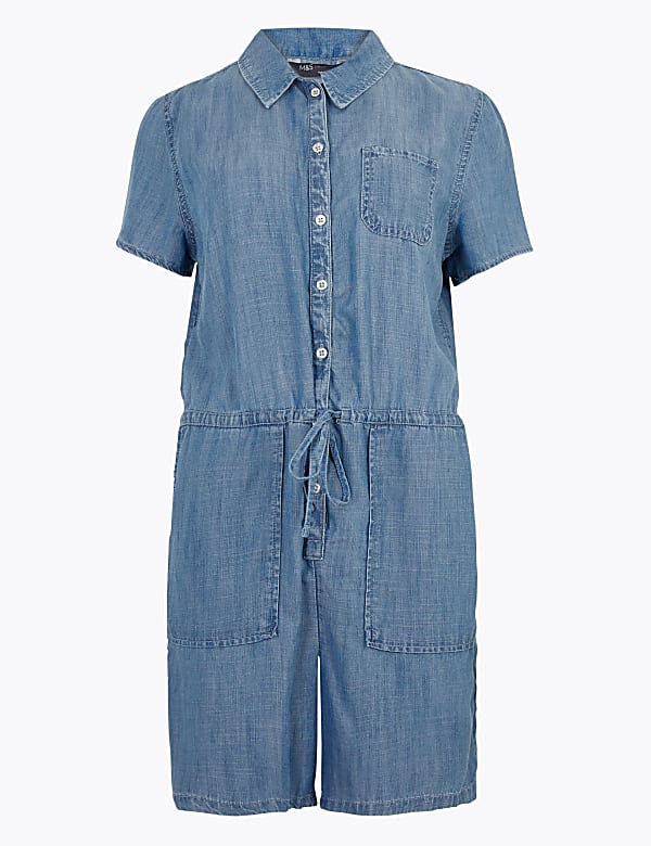 Pure Tencel™ Denim Short Sleeve Playsuit