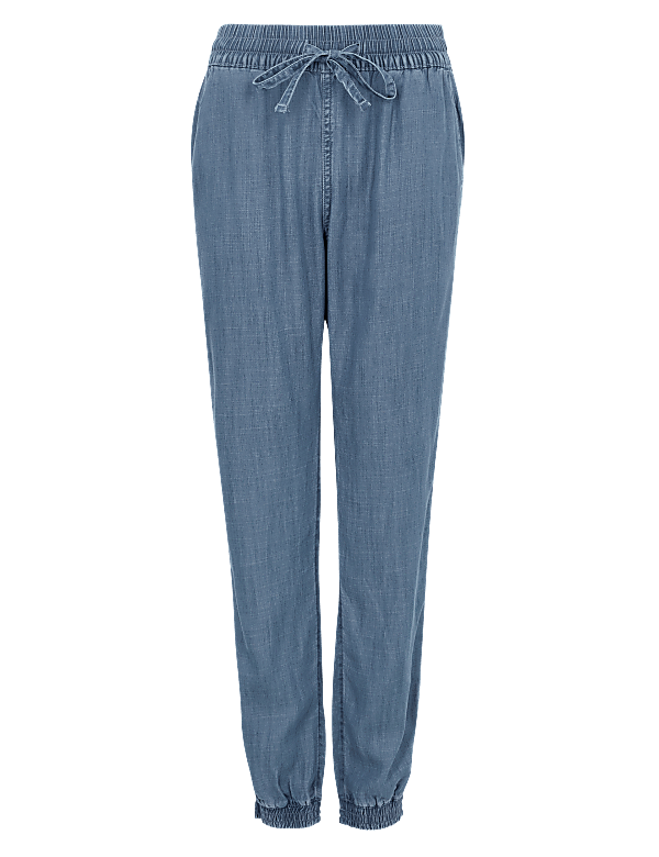 Tencel&trade; Denim High Waisted Tapered Jogger