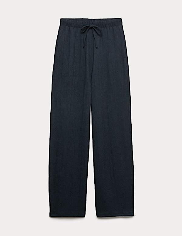 Pantalones estrechos con cintura con elástico texturizados - US