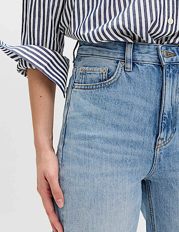 High Waisted Relaxed Straight Jeans - IL