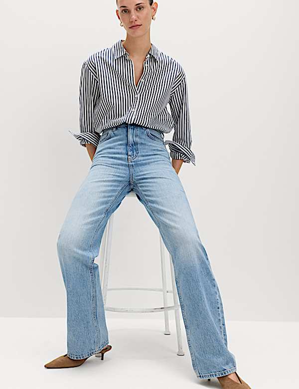 High Waisted Relaxed Straight Jeans - IL